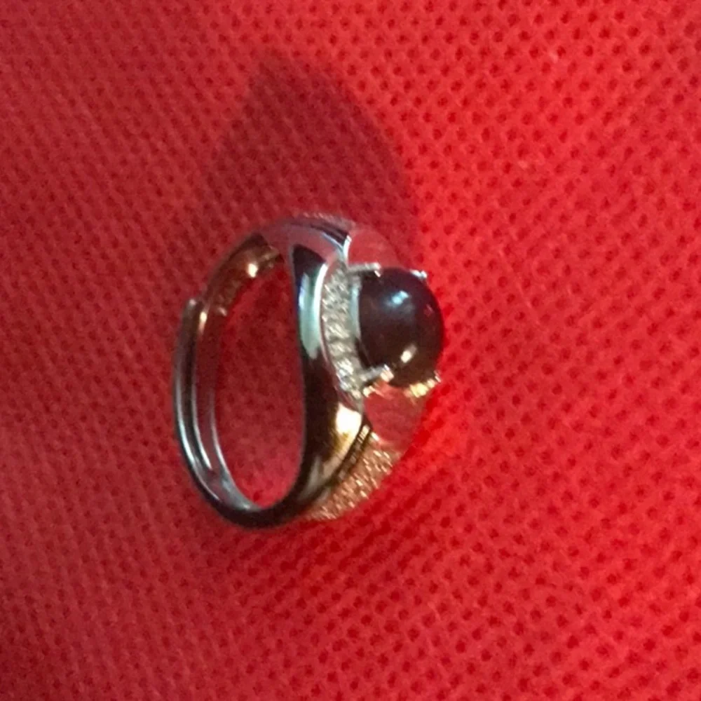 ETHIOPIAN BLACK OPAL & CREATED WHITE TOPAZ - Picture 2 of 3